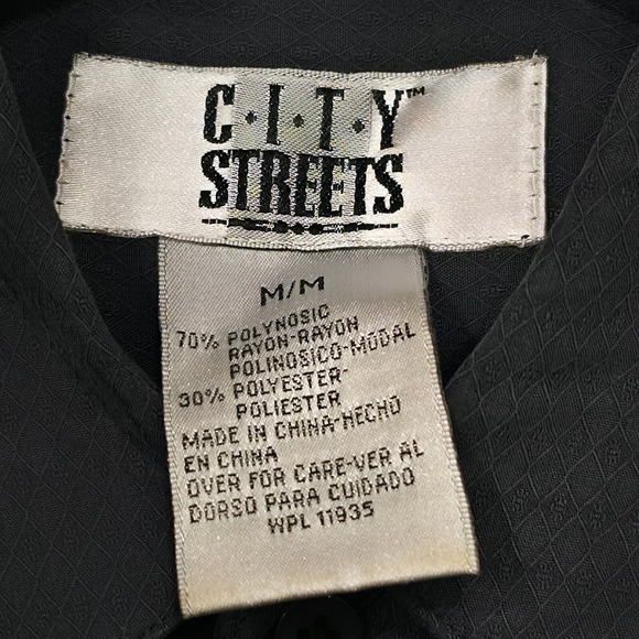 Vintage City Streets Mens Black Long Sleeve Button‎ Up Shirt Size Medium - Picture 3 of 7